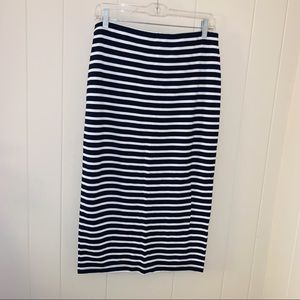 Striped midi skirt